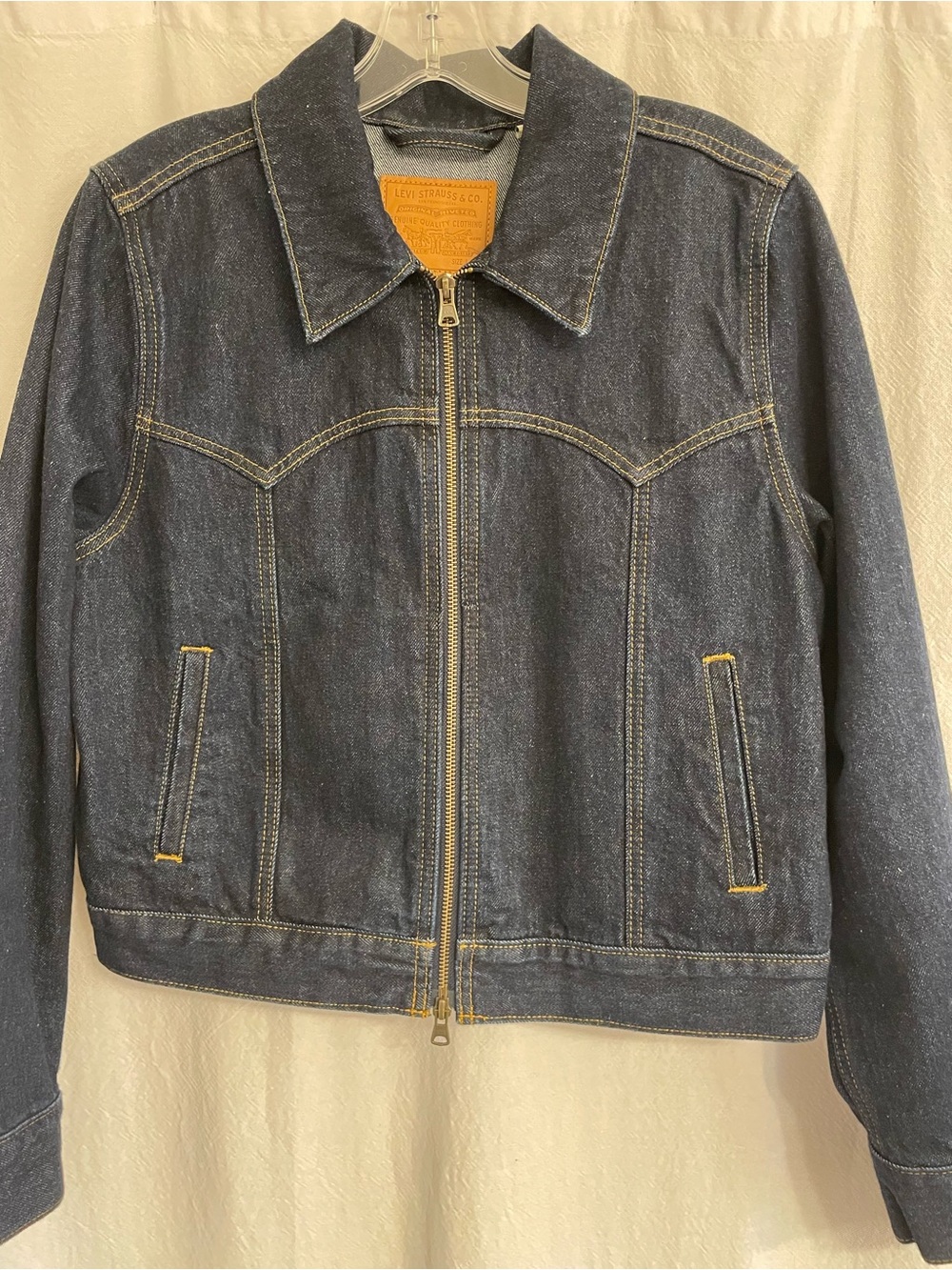 Levi's Dark Indigo Zip-Front Denim Jacket, women’s size large